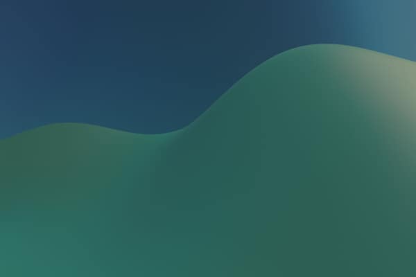 Minimalist abstract image capturing smooth green waves against a dark 