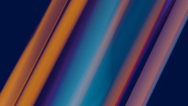 Dynamic abstract background with vibrant blue and orange neon lightwav