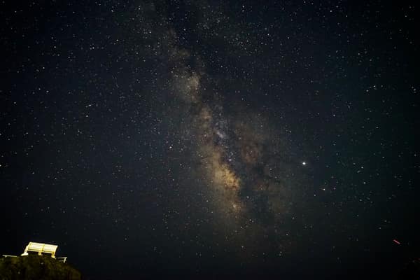 Captivating view of the Milky Way galaxy in a starry night sky, perfec